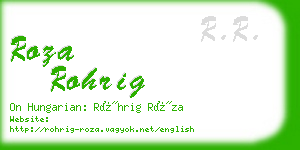 roza rohrig business card